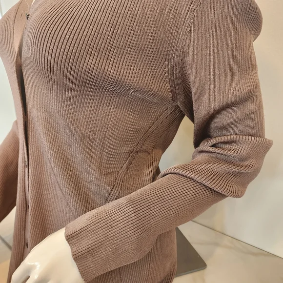 ANN TAYLOR NWTO,BEAUTIFUL BROWNISH/ DARK TAUPE DRESSY CARDIGAN SIZE XL